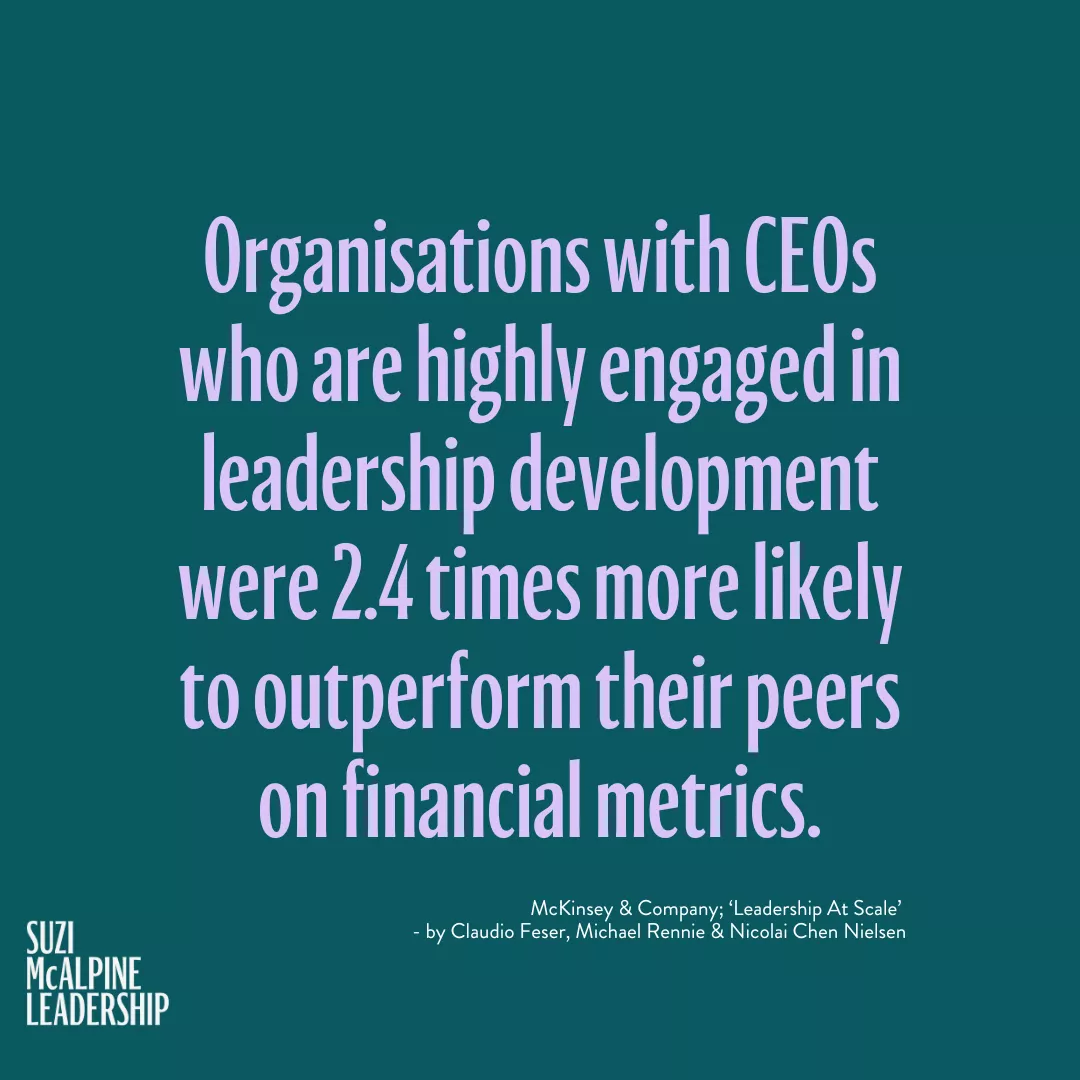 Organisations with highly engaged CEOs in leadership development were 2.4 times more likely to outperform their peers on financial metrics.