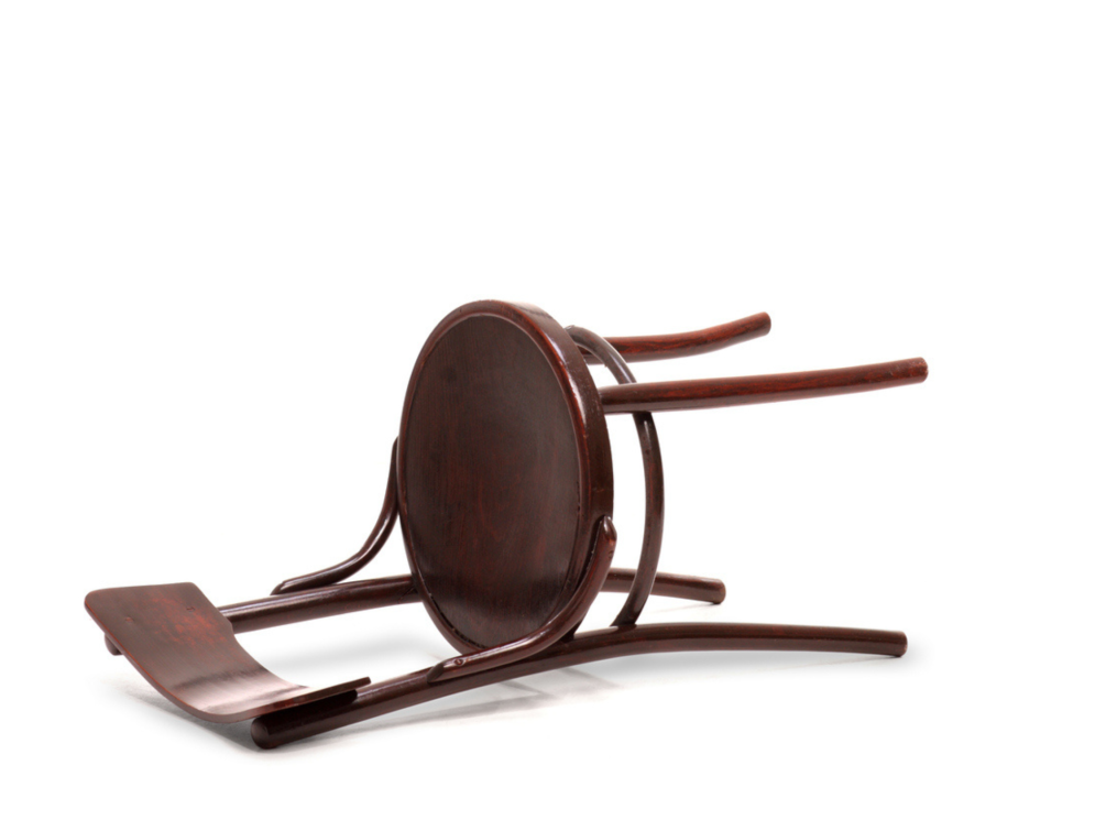 Chair fallen over on it's back